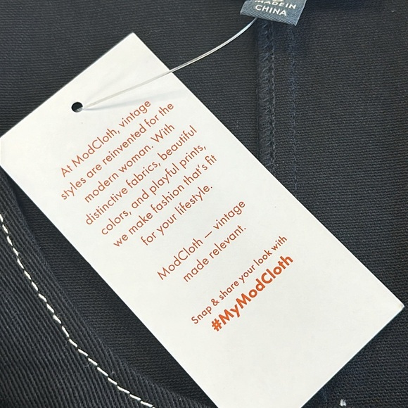 Modcloth Black Button Up Denim Dress • Sz 8 • NWT! - Picture 9 of 16